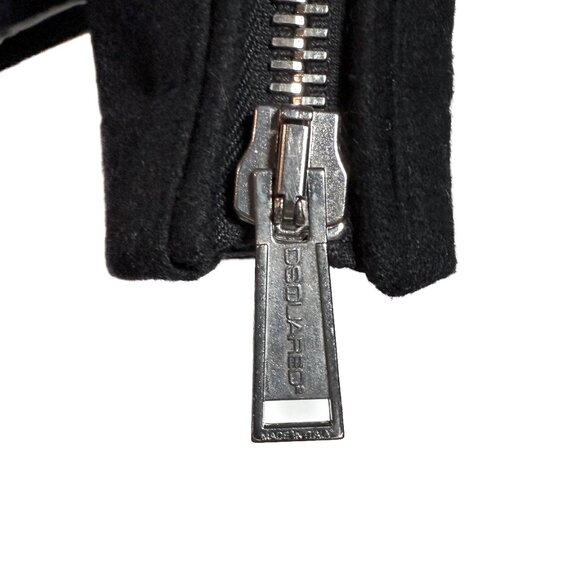 Dsquared2 Black Shawl Collar Wool Biker Jacket - Picture 3 of 11